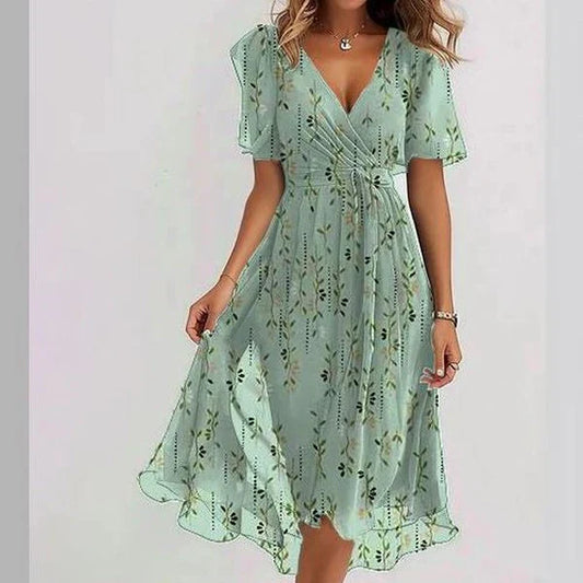 JO | Youth midi dress with V-neck and floral print