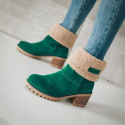 JO | Cozy fold-over ankle boots with chunky heel