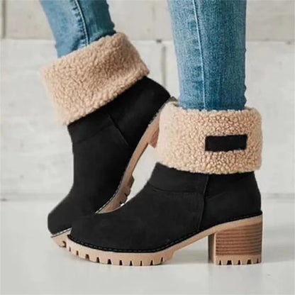 JO | Cozy fold-over ankle boots with chunky heel