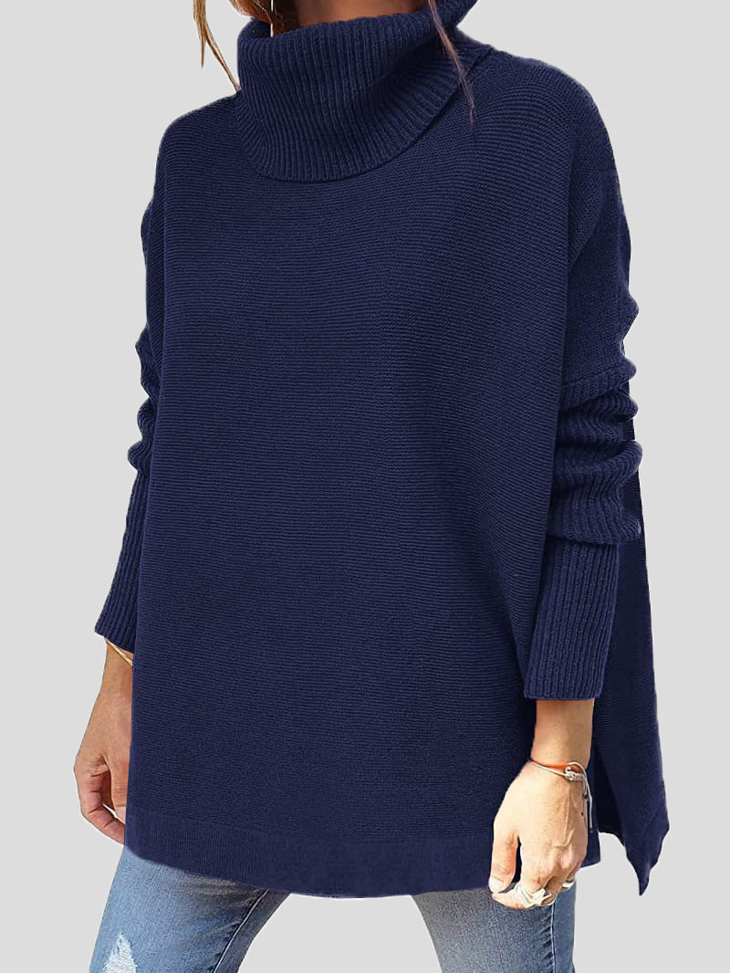 Women's Sweaters Turtleneck Pullover Long Sleeve Split Sweater - LuckyFash™