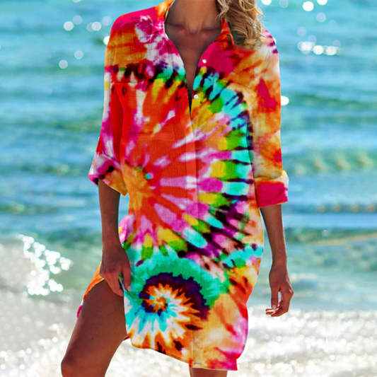 JO | Colourful button-up midi dress