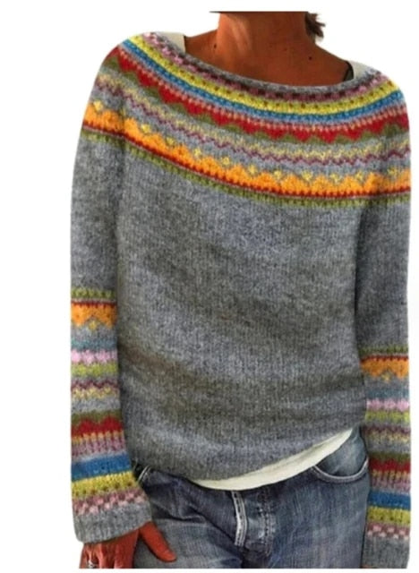 JO | Cozy knitted sweater with Nordic pattern