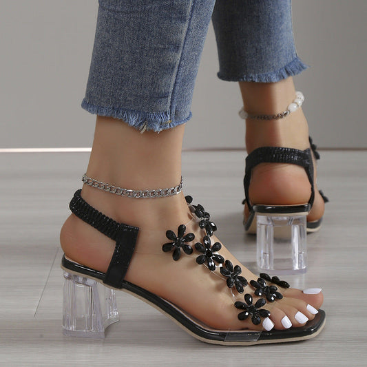 JO | Elegant transparent sandals with high heels for women