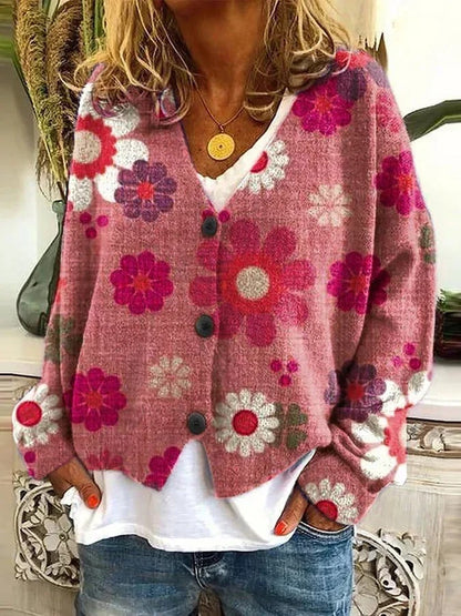 JO | Printed cardigan with button placket