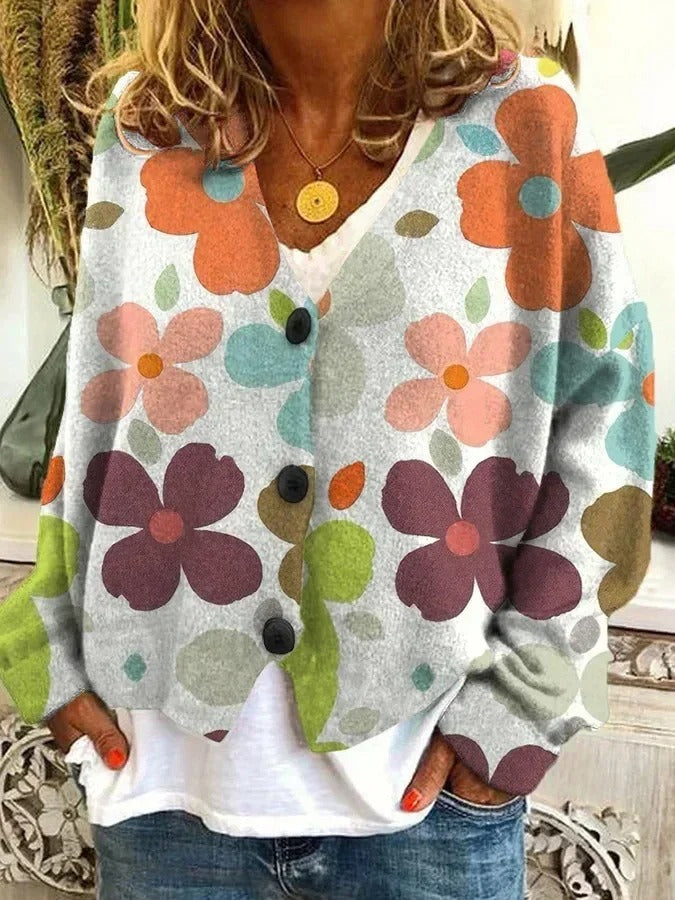 JO | Printed cardigan with button placket