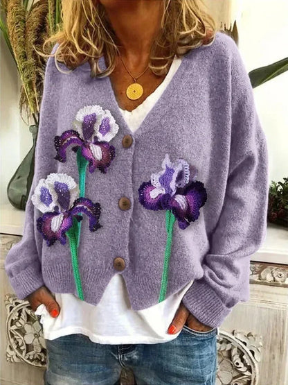 JO | Printed cardigan with button placket