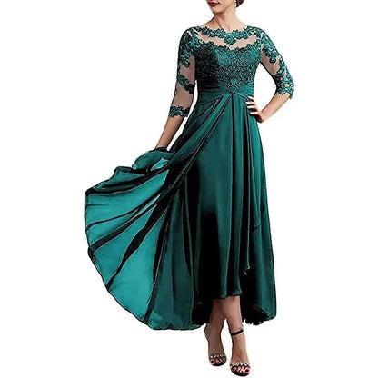 JO | Chiffon maxi dress with sheer sleeves in midi length