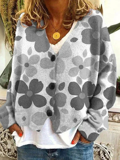 JO | Printed cardigan with button placket