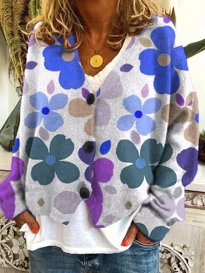JO | Printed cardigan with button placket