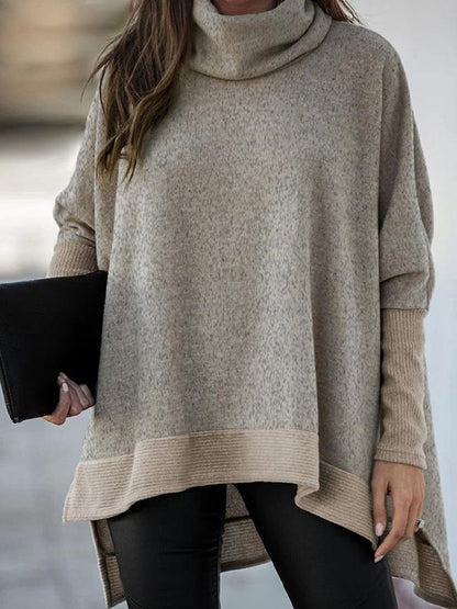 Women's Sweaters Bat Sleeve High Neck Irregular Split Long Sleeve Sweater - Cardigans & Sweaters - INS | Online Fashion Free Shipping Clothing, Dresses, Tops, Shoes - 01/09/2021 - 20-30 - Cardigans & Sweaters